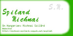 szilard michnai business card